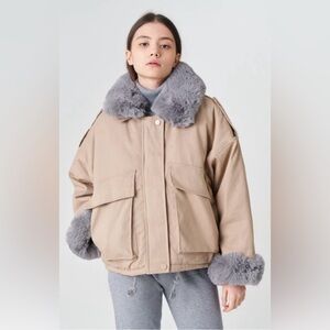 NWT Adrienne Landau Faux Fur Plush Coat